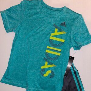 Adidas Teal & Gray shirt/short set size 4T